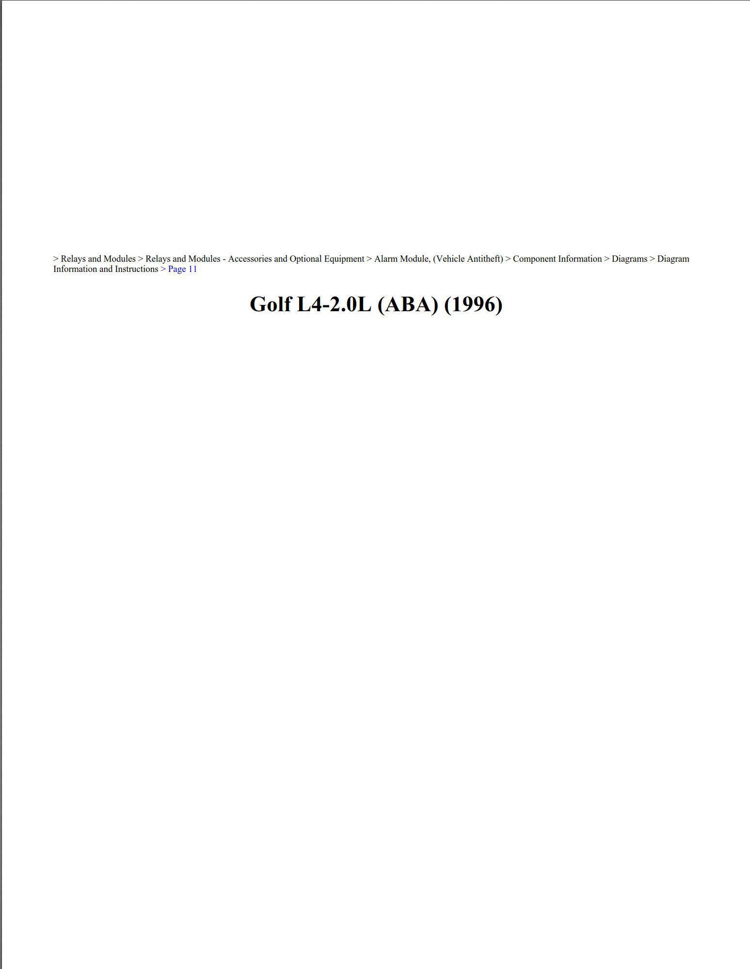 volkswagen golf 1996 2.0l workshop manual