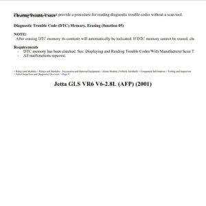 volkswagen jetta 2001 gls vr6 v6 2.8l workshop manual