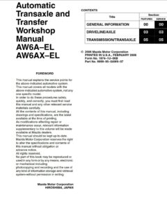 mazda cx 7 2006 aw6a el aw6ax el automatic transaxle workshop manual