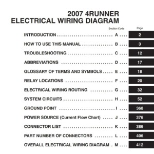 toyota 4runner 2007 wiring diagram