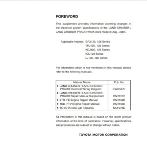 toyota prado 2004 land cruiser (ewd595e) wiring diagram