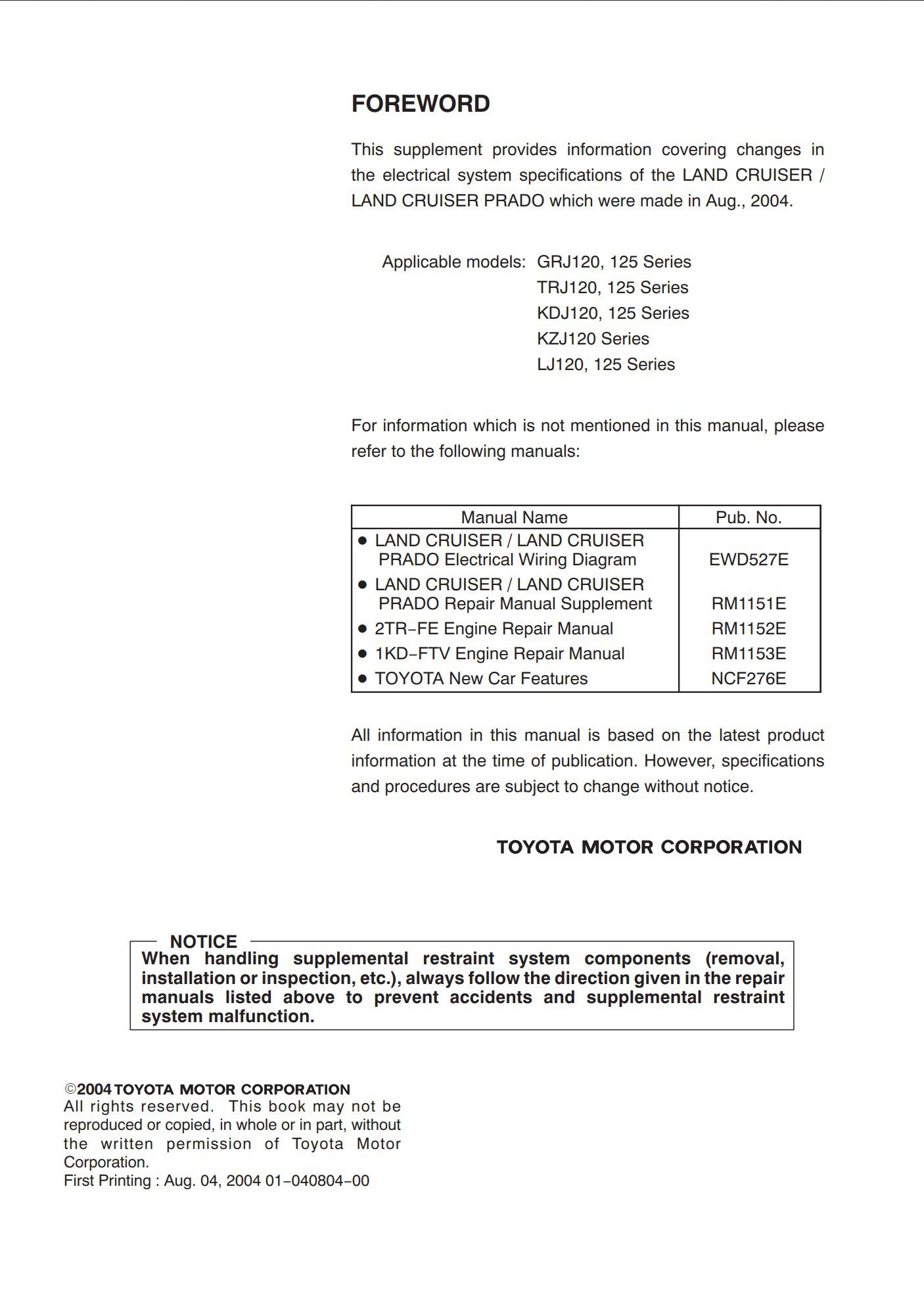 toyota prado 2004 land cruiser (ewd595e) wiring diagram