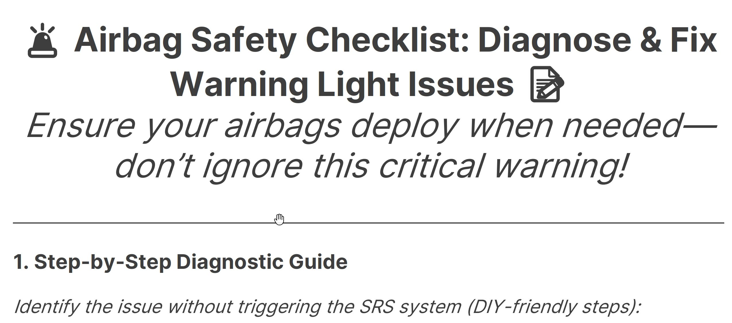 airbag safety checklist preview