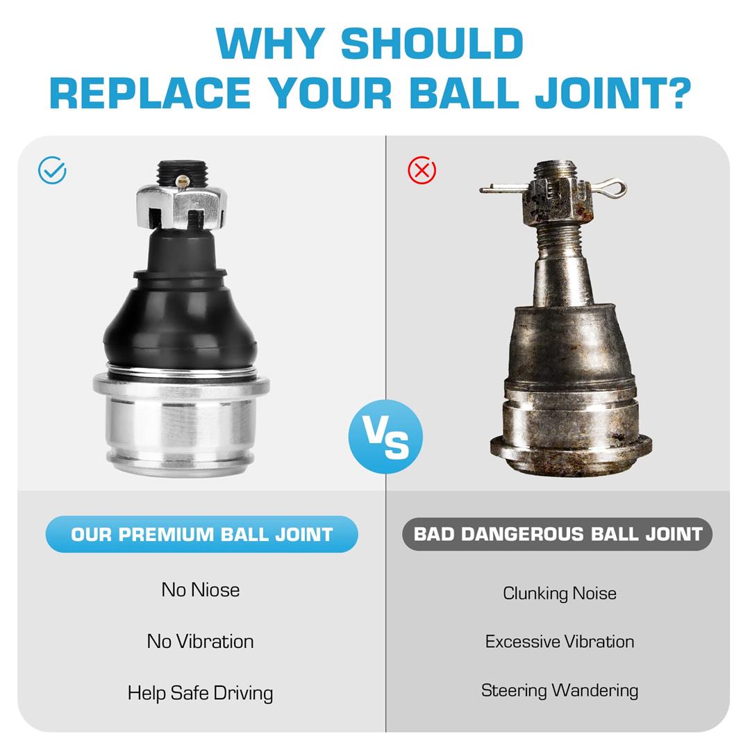 before after cheap vs. quality ball joints.