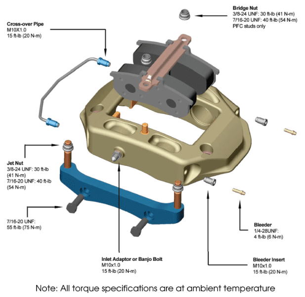 brake caliper components with torque specs brake caliper components with torque specs