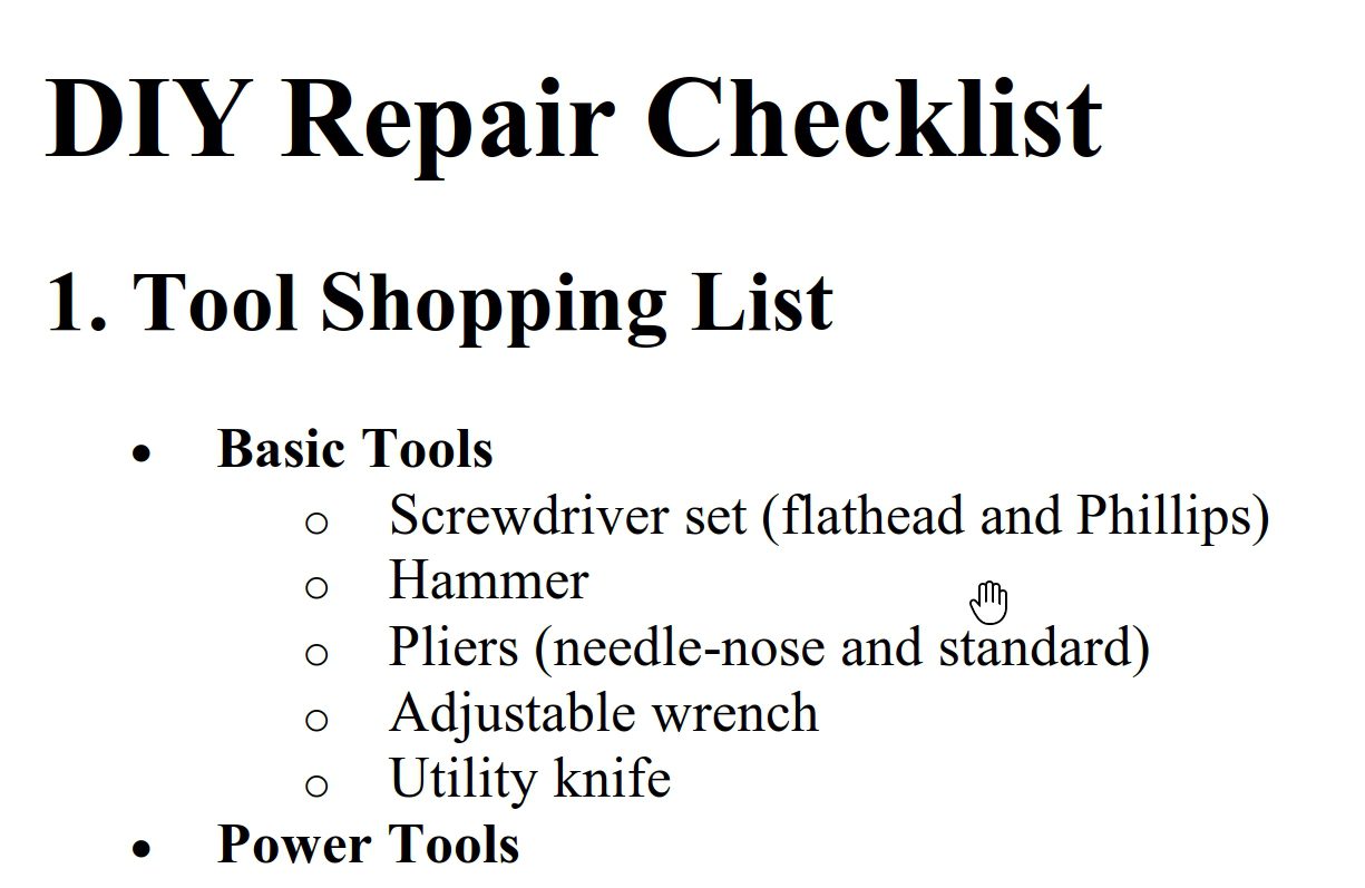 checklist preview