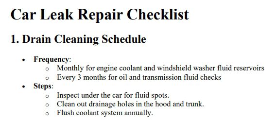 checklist preview with drip icons