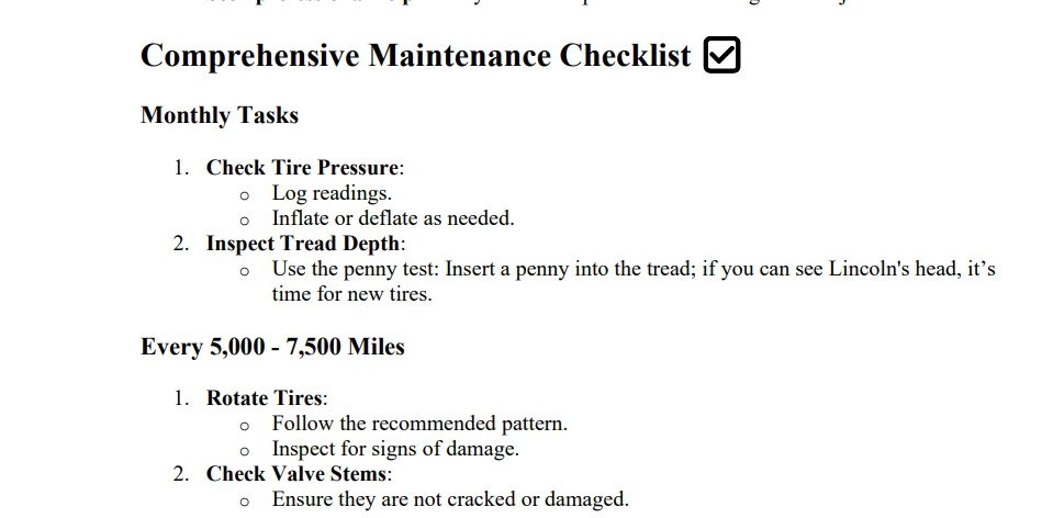 checklist. basic tire maintenance pressure, rotation, and alignment – a beginner’s guide