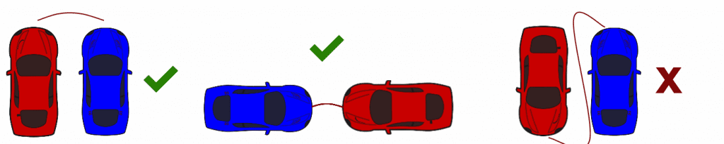 diagram of cars parked nose to nose or side by side 1 diagram of cars parked nose to nose or side by side 1