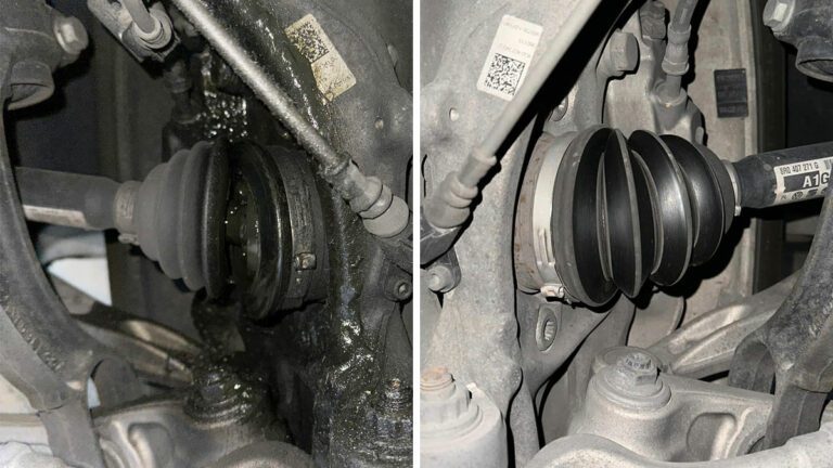 healthy vs. damaged cv joints.