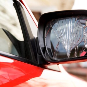 cracked rear view mirror