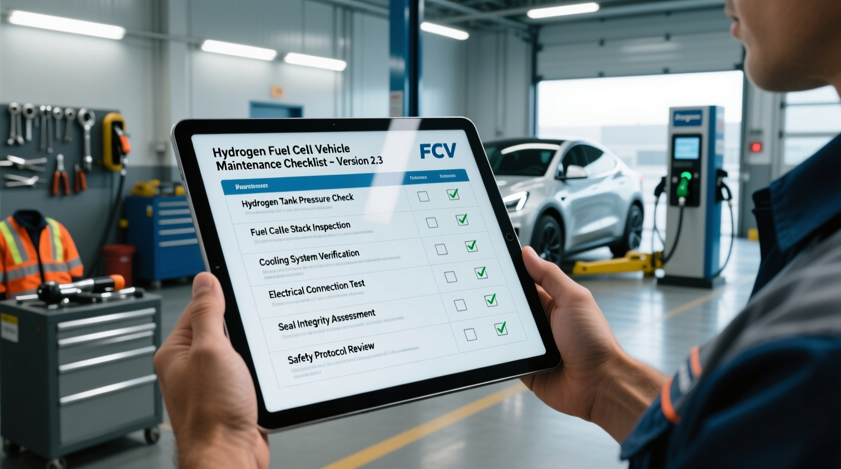 hydrogen fuel cell vehicle (fcv) maintenance checklist