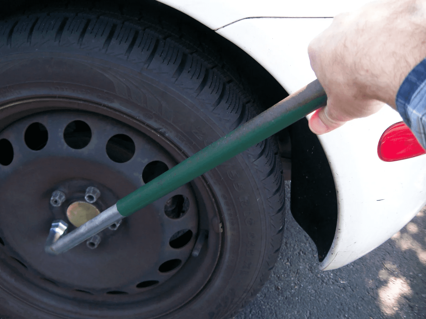 illustration of a pipe extending a lug wrench. illustration of a pipe extending a lug wrench.