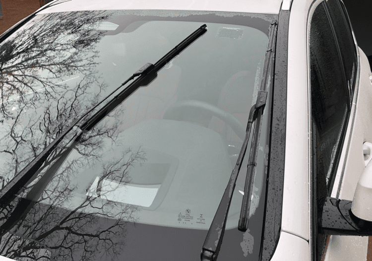 illustration of wiper arms in upright position. illustration of wiper arms in upright position.