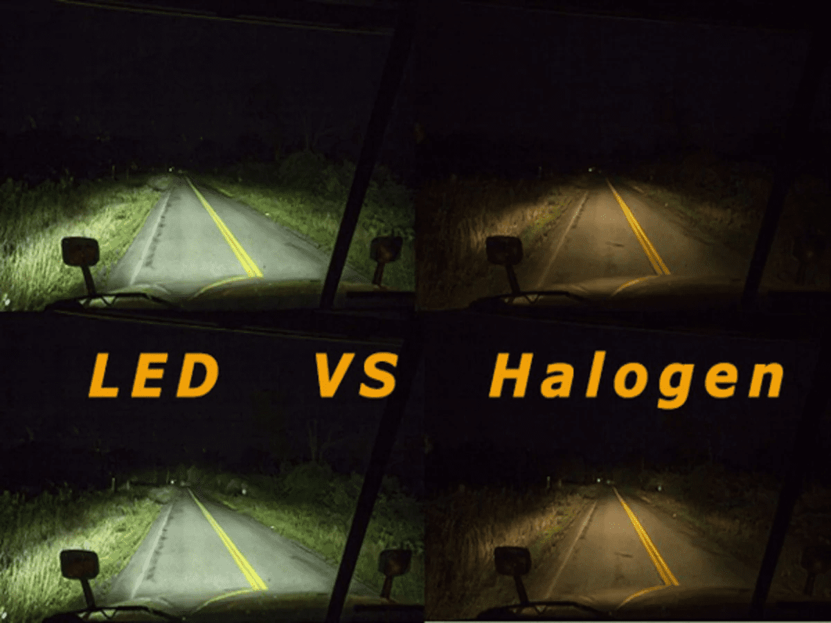 led vs. halogen beam comparison