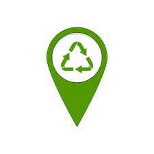 map icon with recycling center hotspots
