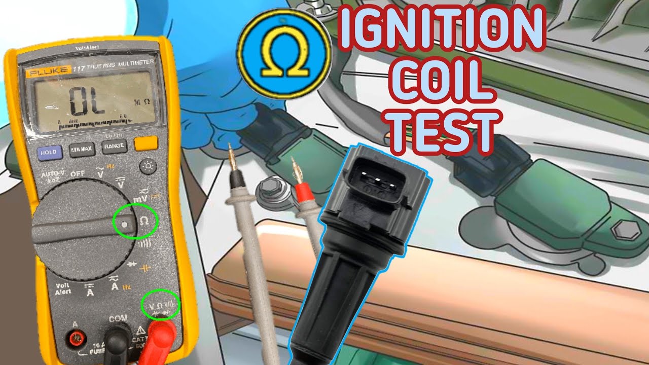 multimeter testing an ignition coil.
