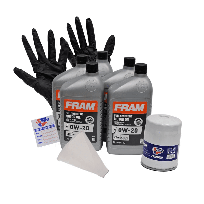 photo of tools laid out (gloves, funnel, oil bottle) photo of tools laid out (gloves, funnel, oil bottle)