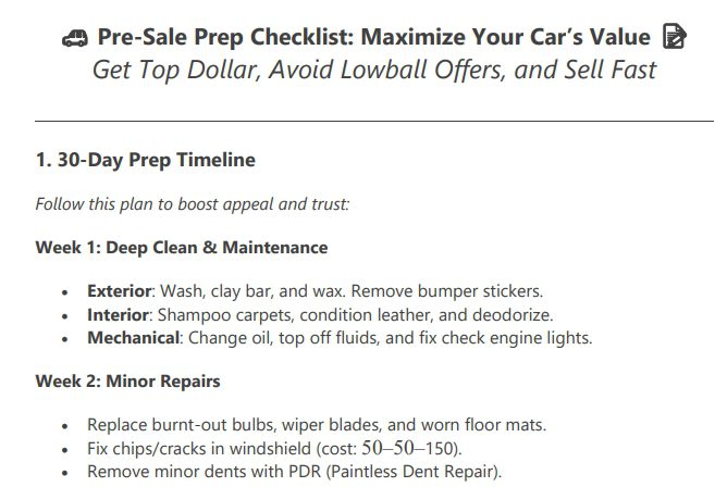 pre sale prep checklist preview