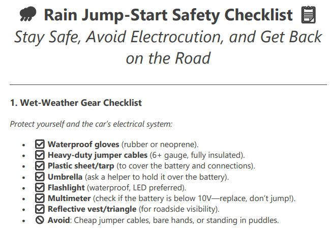 rain jump start checklist preview
