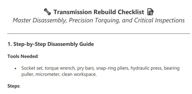 rebuild checklist preview
