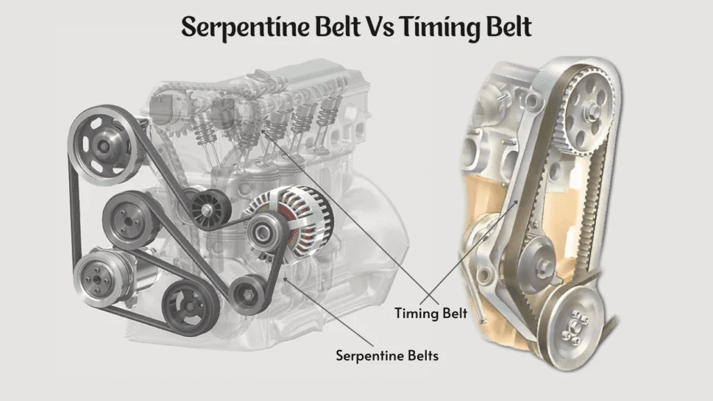 serpentine vs. timing belt locations serpentine vs. timing belt locations