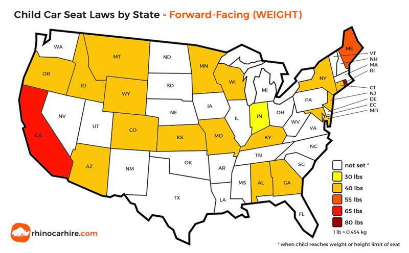 state by state car seat laws