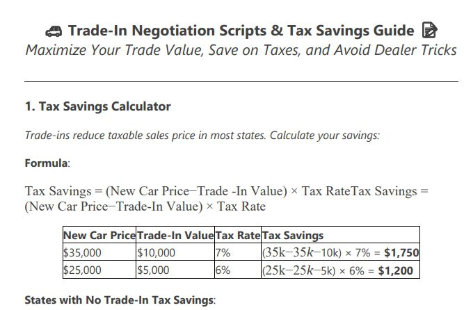 trade in negotiation script preview
