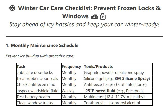 winter car care checklist preview