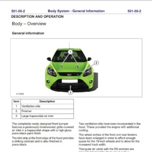 Ford Focus III RS ST Body Workshop Manual