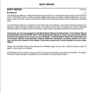 Infiniti FX35 FX45 S50 EBRM Electronic Body Repair Manual