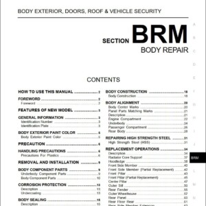 Infiniti G35 Sedan V36 EBRM Electronic Body Repair Manual