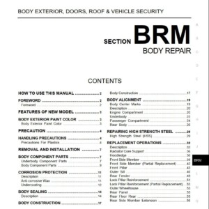 Infiniti G37 Coupe CV36 EBRM Electronic Body Repair Manual
