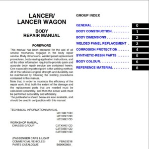 Mitsubishi Lancer 2006 Body Repair Manual