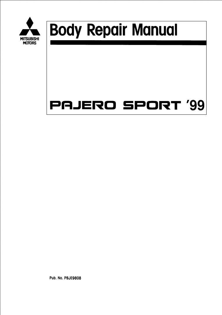 Mitsubishi Pajero Sport 1999 Body Repair Manual