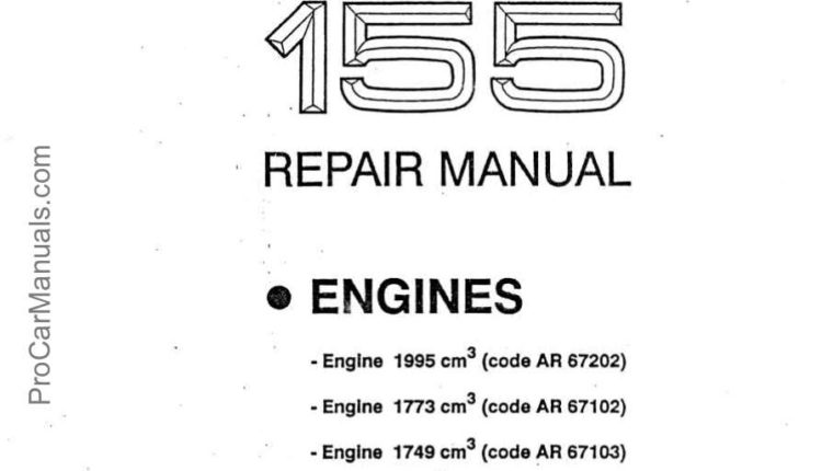 Alfa Romeo 155 Engine Repair Manual