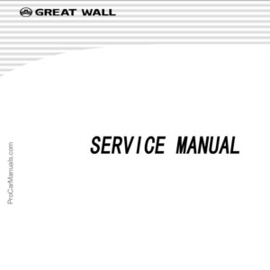 Great Wall Model GW491QE petrol engine Service Manual