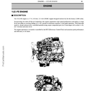 Lexus Engine 1UZ-FE Service and Repair Manual