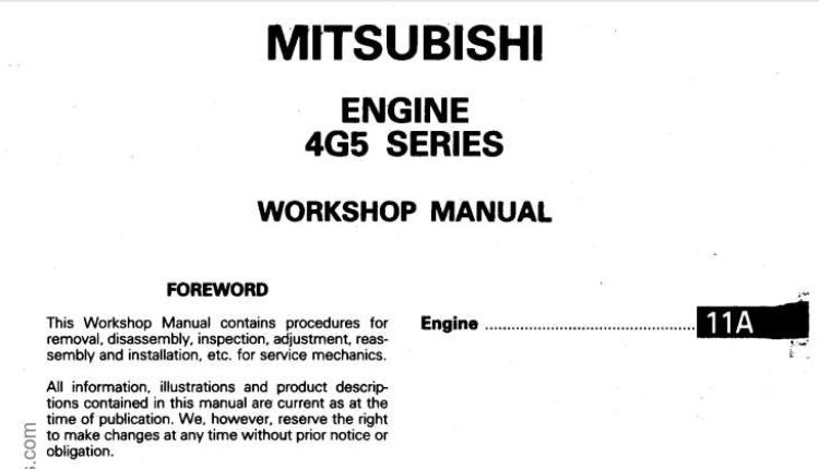 PDF ONLINE - Mitsubishi 4G5 Series Engine Digital Workshop Repair Manual