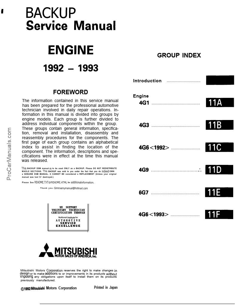 Werkstatthandbuch Mitsubishi 4G6 ECI-Multi Diagnose Laufverhalten Stand 1988 