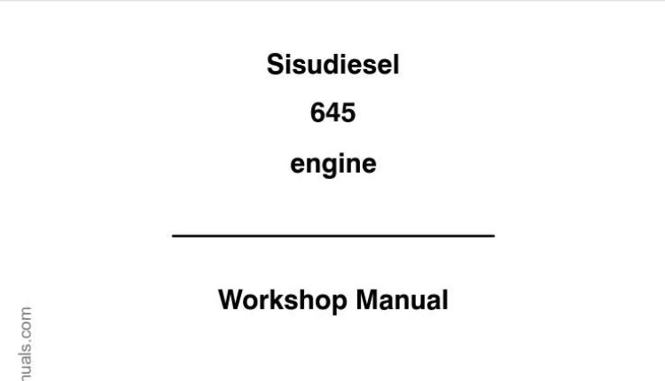 Sisu Diesel 645 Engine Workshop Manual