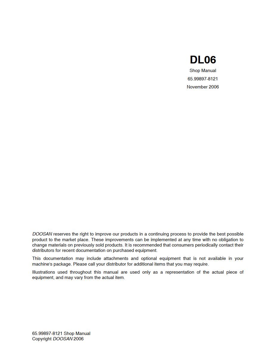 DAEWOO Diesel Engine DL6 MAINTENANCE MANUAL