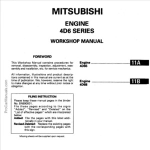 Hyundai Diesel Engine D6B Shop Repair Manual