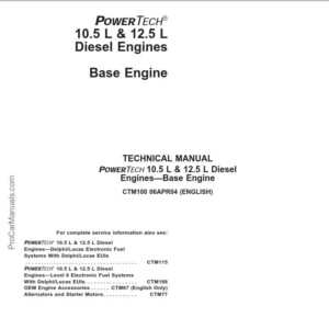 JOHN DEERE POWERTECH 10.5L & 12.5L DIESEL ENGINE REPAIR MANUAL CTM100