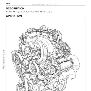Lexus Engine 2VZ–FE Repair Manual