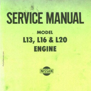 NISSAN/DATSUN. Engines model L13, L16 & L20. Service mamual