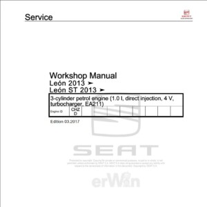 Seat 3-cylinder petrol engine 1.0L, direct injection, 4 V, turbocharger, EA211