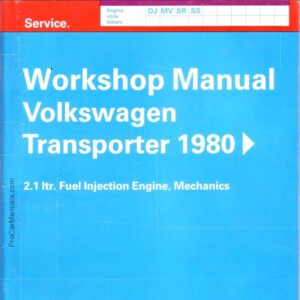 Volkswagen Transporter 1980. 2.1 Itr. Fuel Injection Engine, Mechanics. Workshop Manual