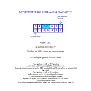 MITSUBISHI ERROR CODE and Self DIAGNOSTIC