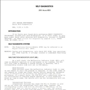 Acura MDX Obd-II Error (fault) Codes List
